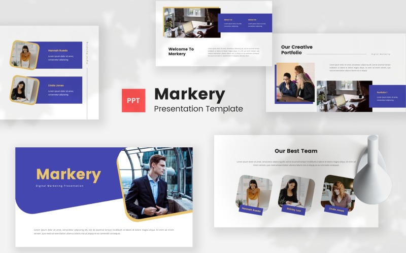 Markery — Digital Marketing Powerpoint Template PowerPoint Template