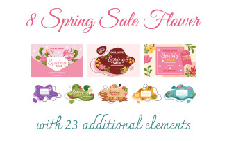 8 Spring Sale Flower with 23 Additional Elements 1