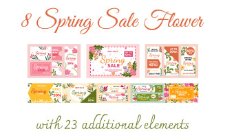 8 Spring Sale Flower with 23 Additional Elements 2