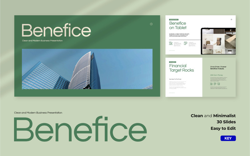 Benefice - Clean Business Keynote Presentation Keynote Template