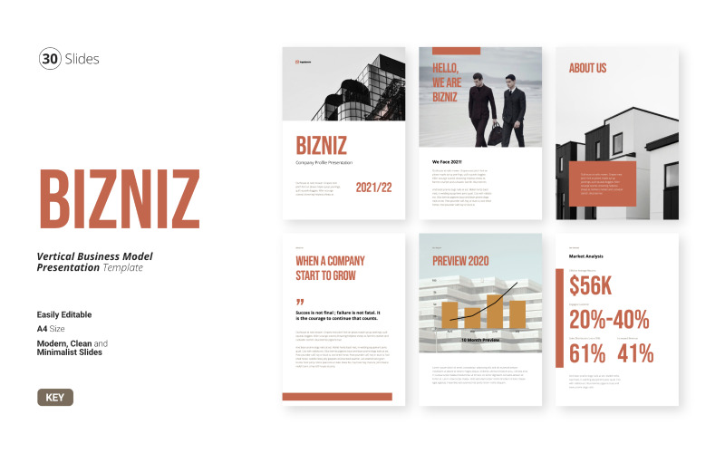Bizniz - Vertical Business Keynote Presentation Keynote Template