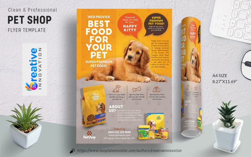Pet Shop | Animal Shop Flyer Template Corporate Identity