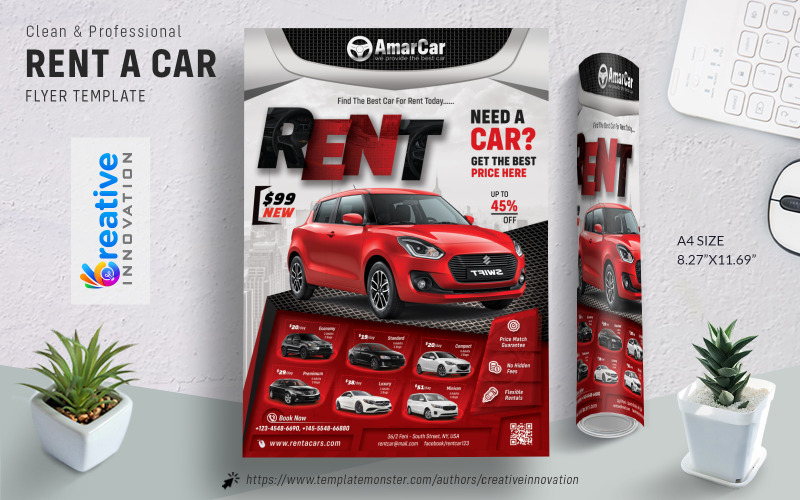Rent A Car Flyer Template Corporate Identity