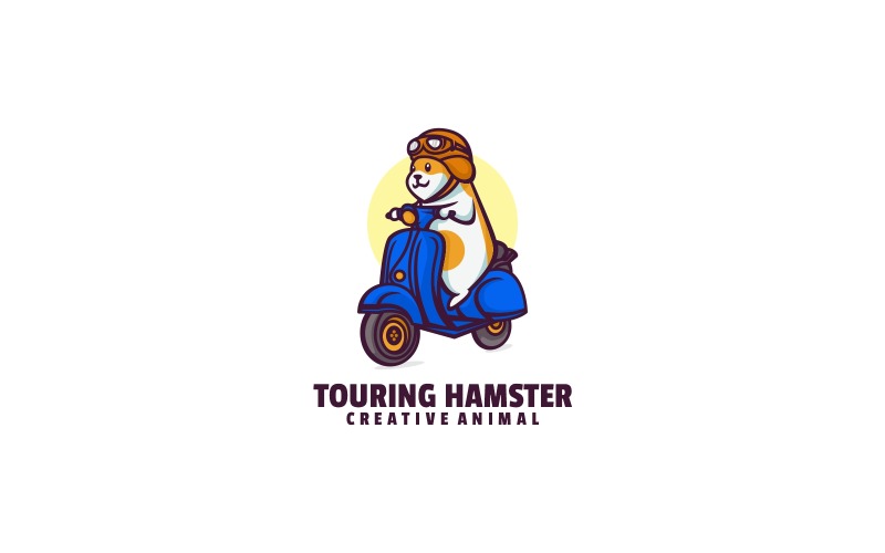 Touring Hamster Cartoon Logo Logo Template