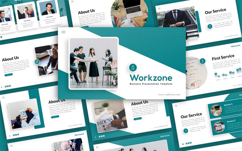 Workzone - Business Multipurpose PowerPoint Presentation Template PowerPoint Template