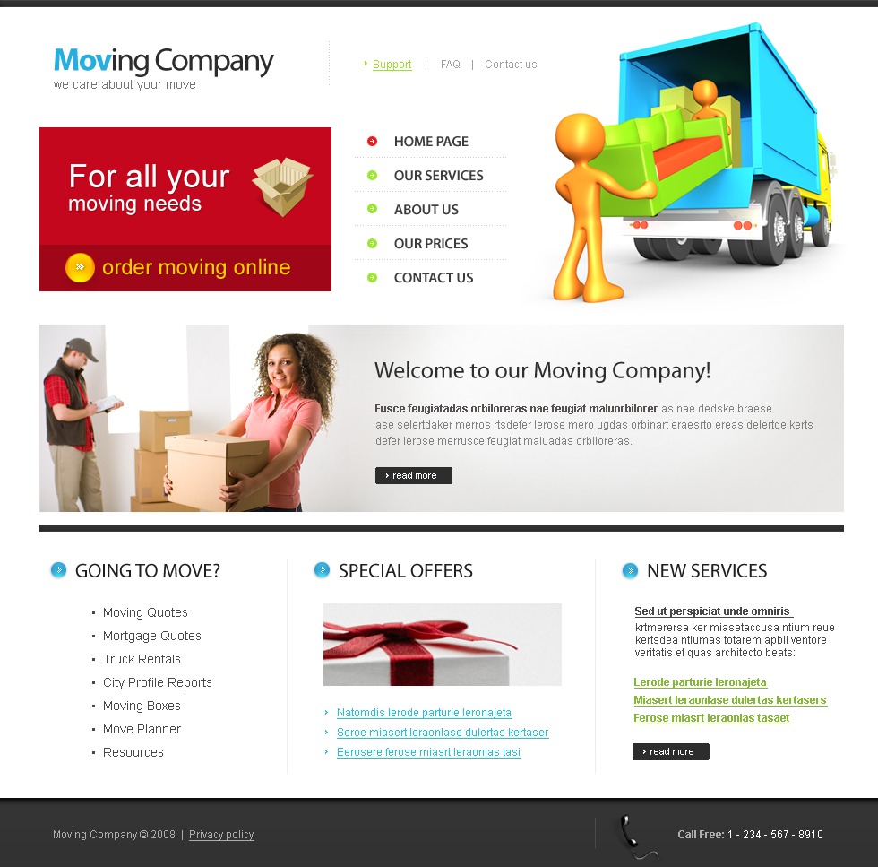 Moving Company Website Template 22365