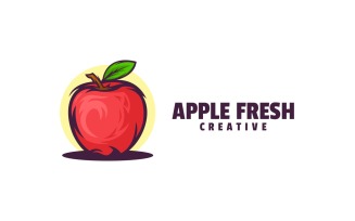 Apple Fresh Simple Mascot Logo
