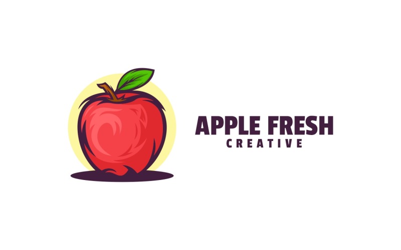 Apple Fresh Simple Mascot Logo Logo Template