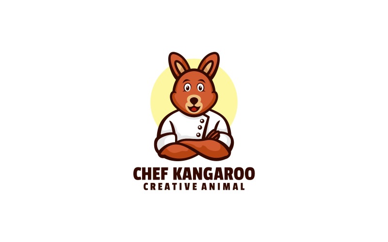 Chef Kangaroo Cartoon Logo Logo Template