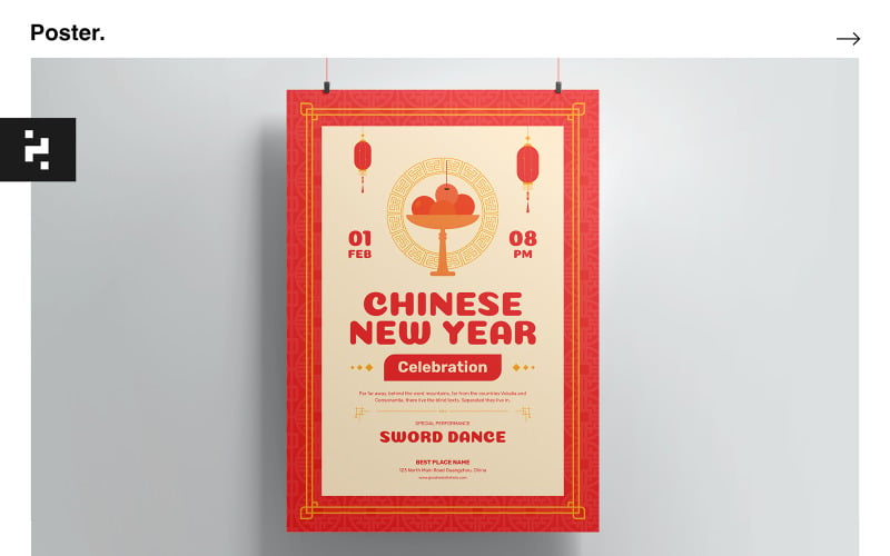 Chinese New Year Poster Kit Template Corporate Identity