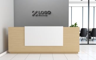 3D rendering of a modern Hotel reception interior Template