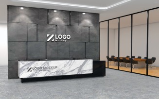 3D rendering of a modern office Office reception interior