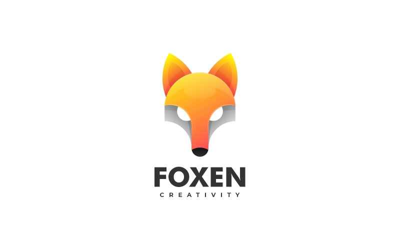 Fox Head Gradient Logo Template