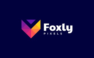 Fox Pixels Gradient Colorful Logo
