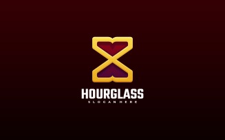 Hourglass Line Art Gradient Logo
