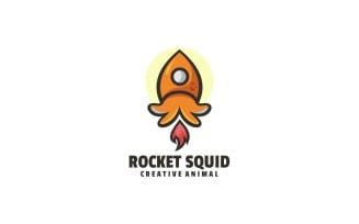 Rocket Squid Simple Mascot Logo