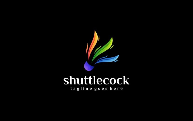 Shuttlecock Gradient Colorful Logo Logo Template