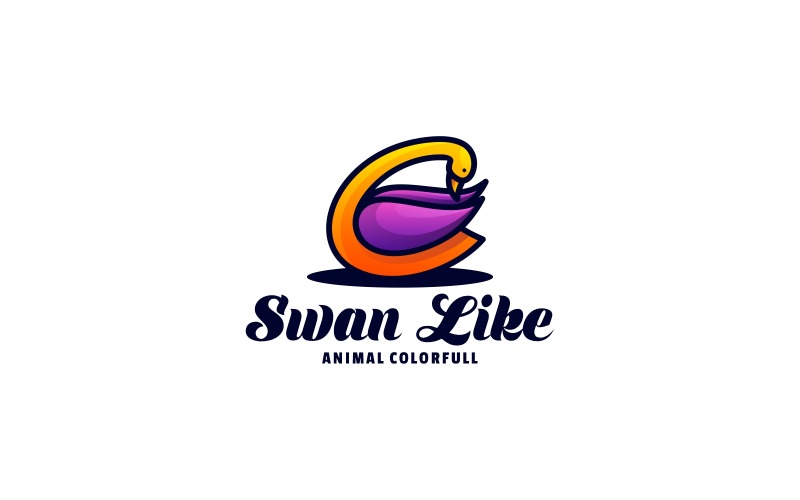 Swan Mascot Colorful Logo Logo Template