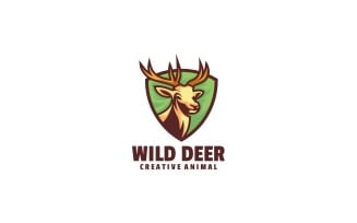 Wild Deer Simple Mascot Logo Style