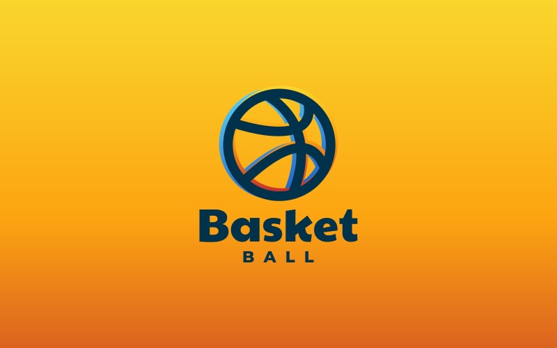 Basketball Line Art Logo Style Logo Template