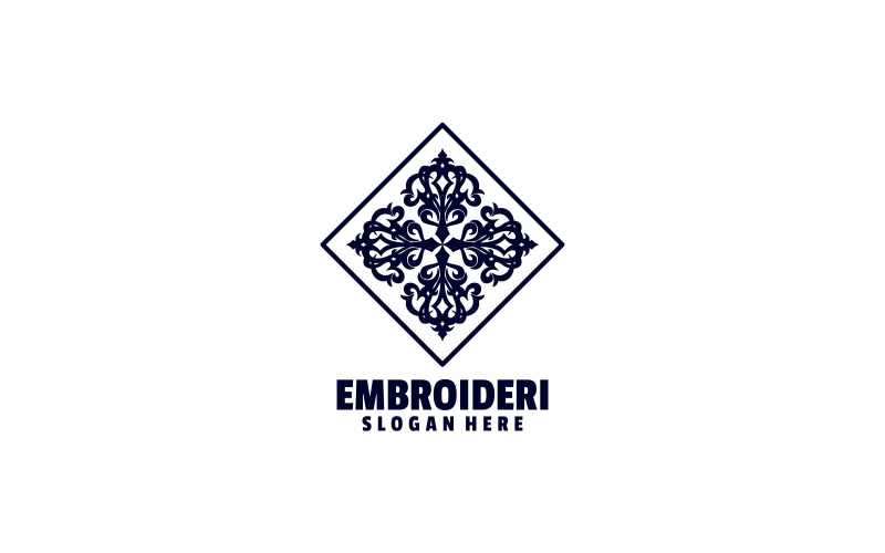 Embroidery Silhouette Logo Style Logo Template