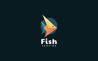 Fish Gradient Color Logo Design
