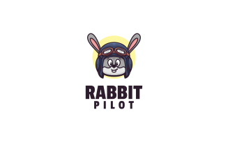 Rabbit Pilot Simple Mascot Logo