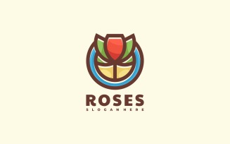 Rose Color Mascot Logo Style