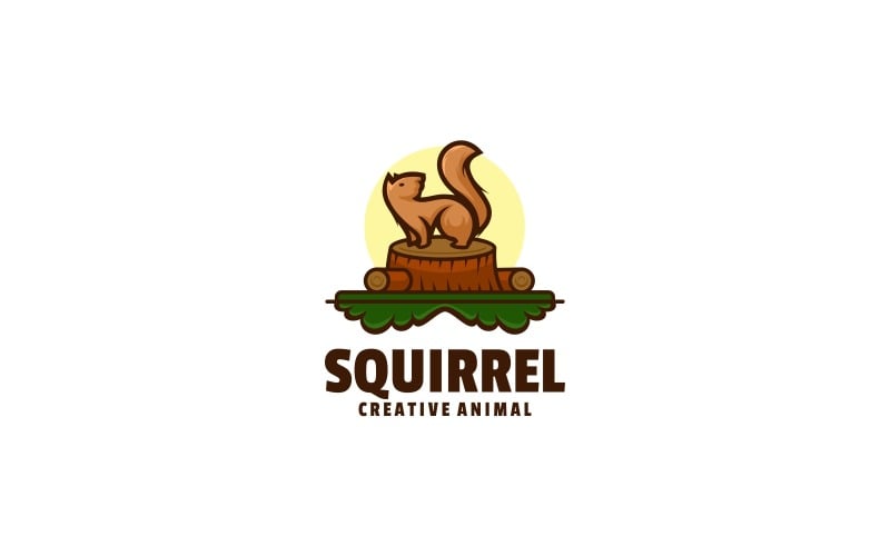 Squirrel Simple Mascot Logo Style Logo Template