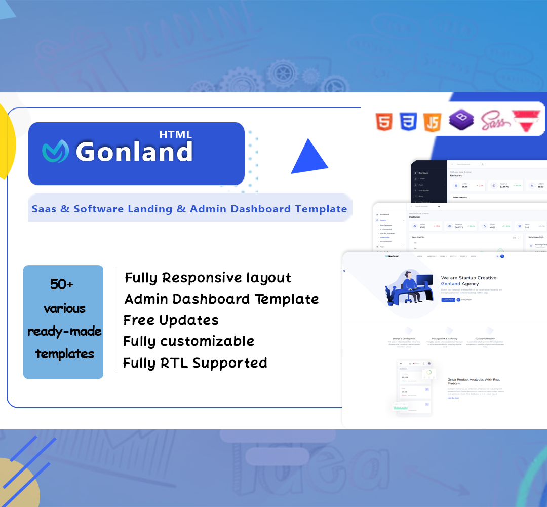 Gonland - Saas & Software Bootstrap 5 Landing & Admin Dashboard Template