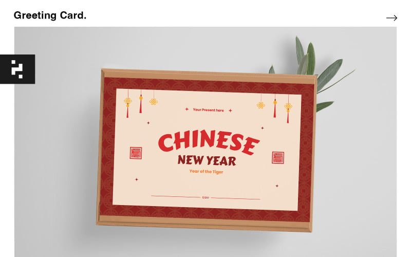 Bold Chinese New Year Greeting Card Template Corporate Identity