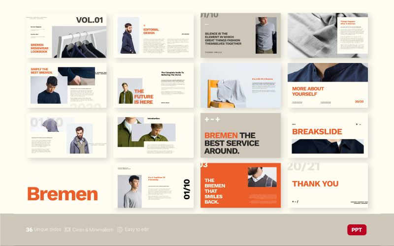 Bremen - Fashion Lookbook - Powerpoint Template PowerPoint Template