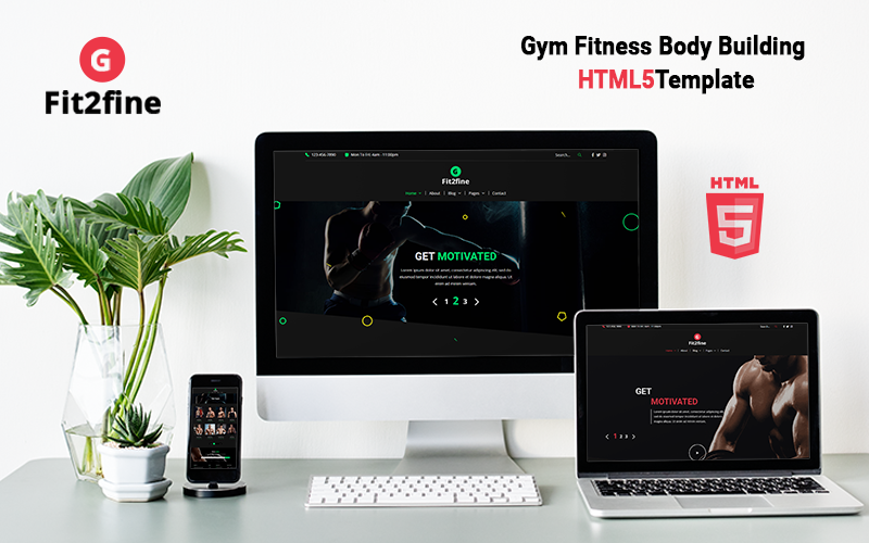 Fit2Fine - Gym Fitness Body Building HTML5 Template Website Template
