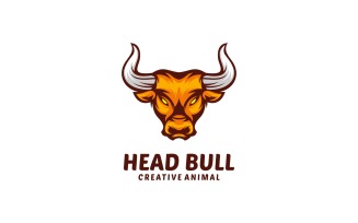 Head Bull Simple Mascot Logo