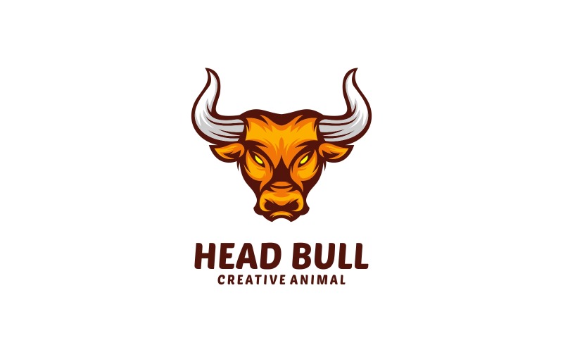 Head Bull Simple Mascot Logo Logo Template