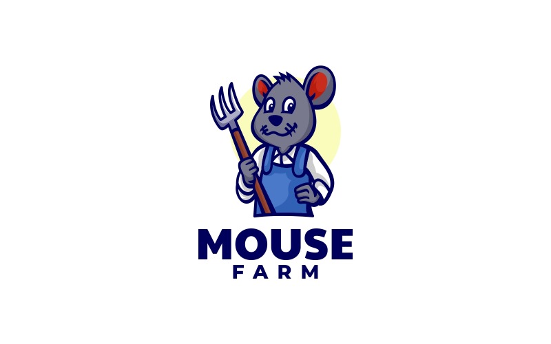 Mouse Farm Cartoon Logo Style Logo Template