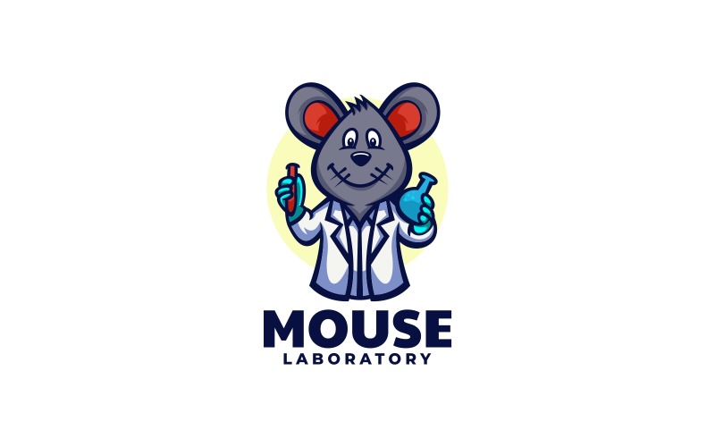 Mouse Laboratory Cartoon Logo Logo Template