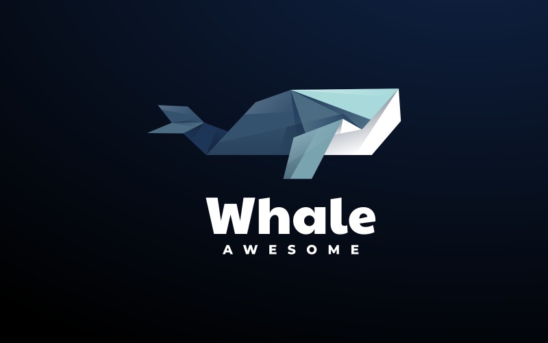 Whale Low Poly Logo Style Logo Template