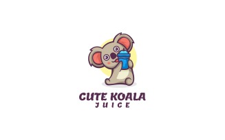 Cute Koala Cartoon Logo Style
