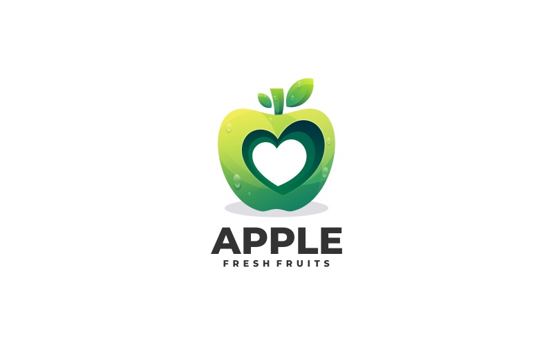 Green Apple Gradient Logo Style Logo Template