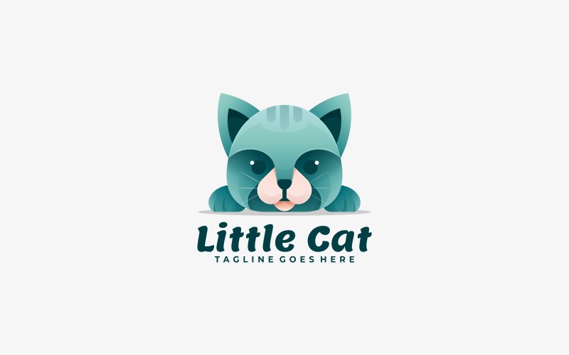 Little Cat Gradient Logo Style Logo Template