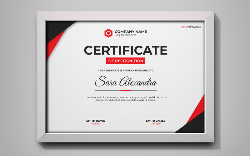 Minimalist Certificate Templates Corporate Identity