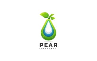 Pear Fruit Gradient Logo Style