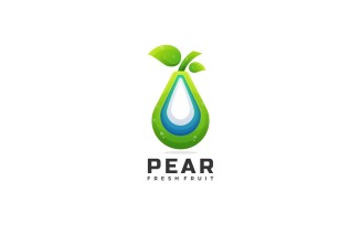Pear Fruit Gradient Logo Style