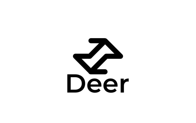 Simple Deer Flat Hunt Animal Logo Logo Template