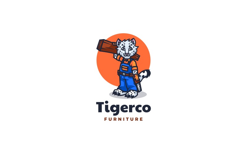 Tiger Furniture Cartoon Logo Logo Template