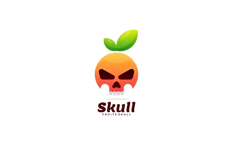 Fruit Skull Gradient Logo Style Logo Template