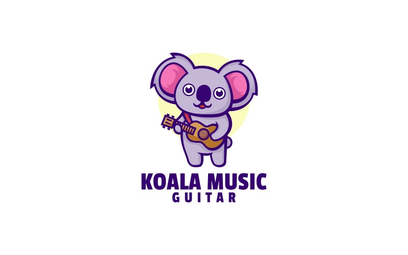 Koala Music Cartoon Logo Style Logo Template