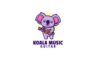 Koala Music Cartoon Logo Style