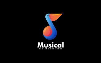 Musical Bird Gradient Colorful Logo
